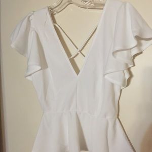 White boutique shirt.